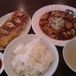 焼餃子と麻辛豆腐